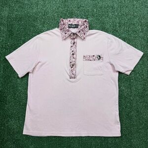 Nation Golf Co Polo Shirt Men's Size S Purple Geometric Collared Pocket Golfer